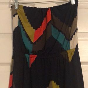 Strapless Geometric Pattern Dress